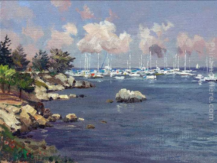 Monterey Marina painting - Thomas Kinkade Monterey Marina art painting